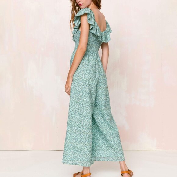 Christy Dawn Pants - SOLD // Christy Dawn Kali Jumpsuit in Berry Ditsy Teal Size S